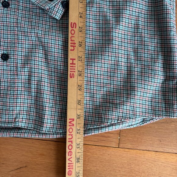LL Bean Shirt Mens XL TALL Flannel Slightly Fitted Houndstooth Plaid 100% Cotton - Picture 8 of 8